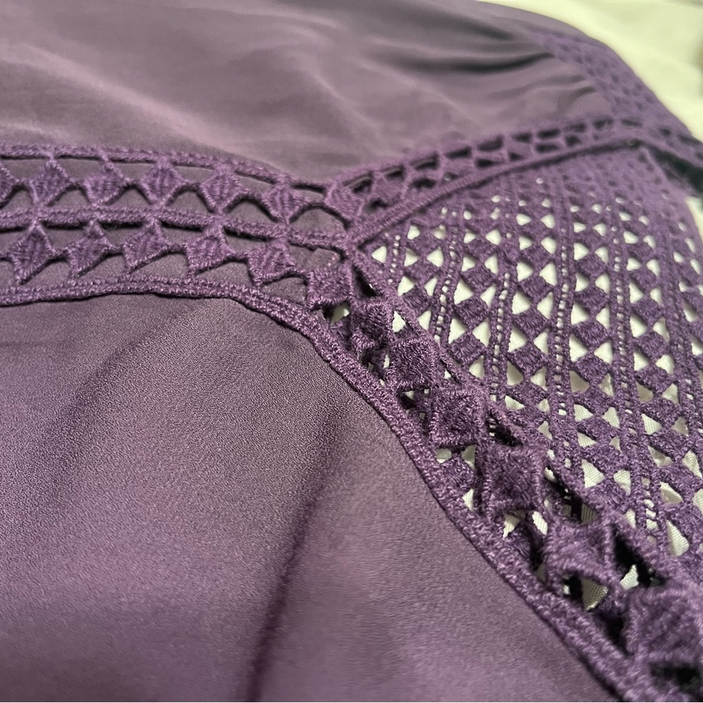 Papermoon Deep Purple Blouse with Crochet Accents